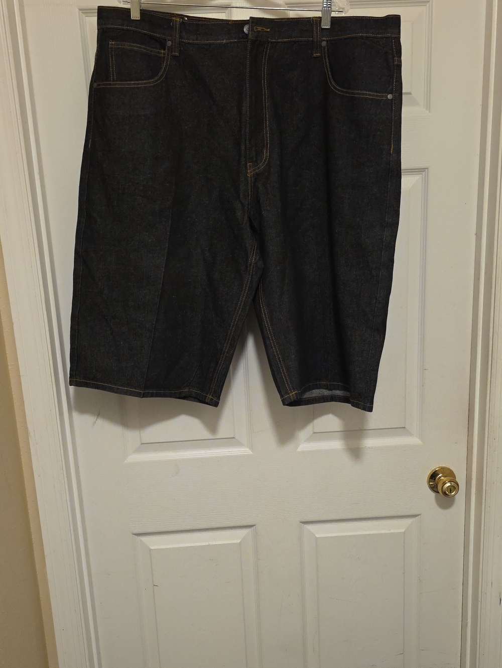 Men's Dark Denim Shorts - Classic Black Jean Short
